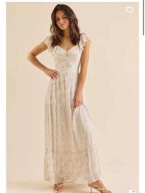 Altar'd State Cream Floral Maxi Dress